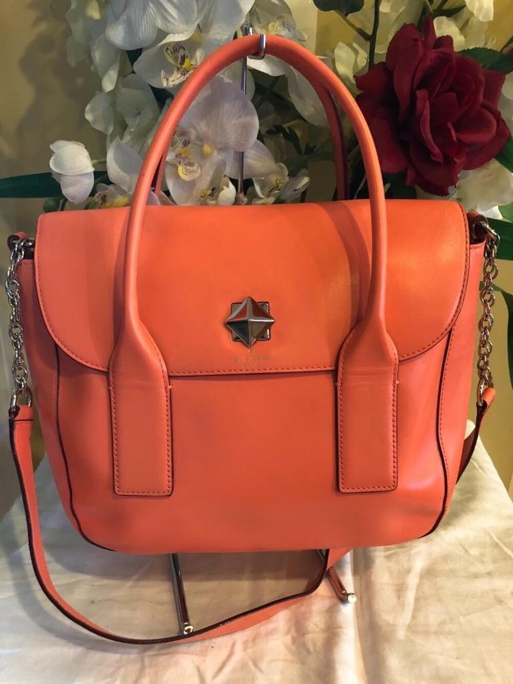 KATE SPADE orange cobble hill convertible bag purse (3000
